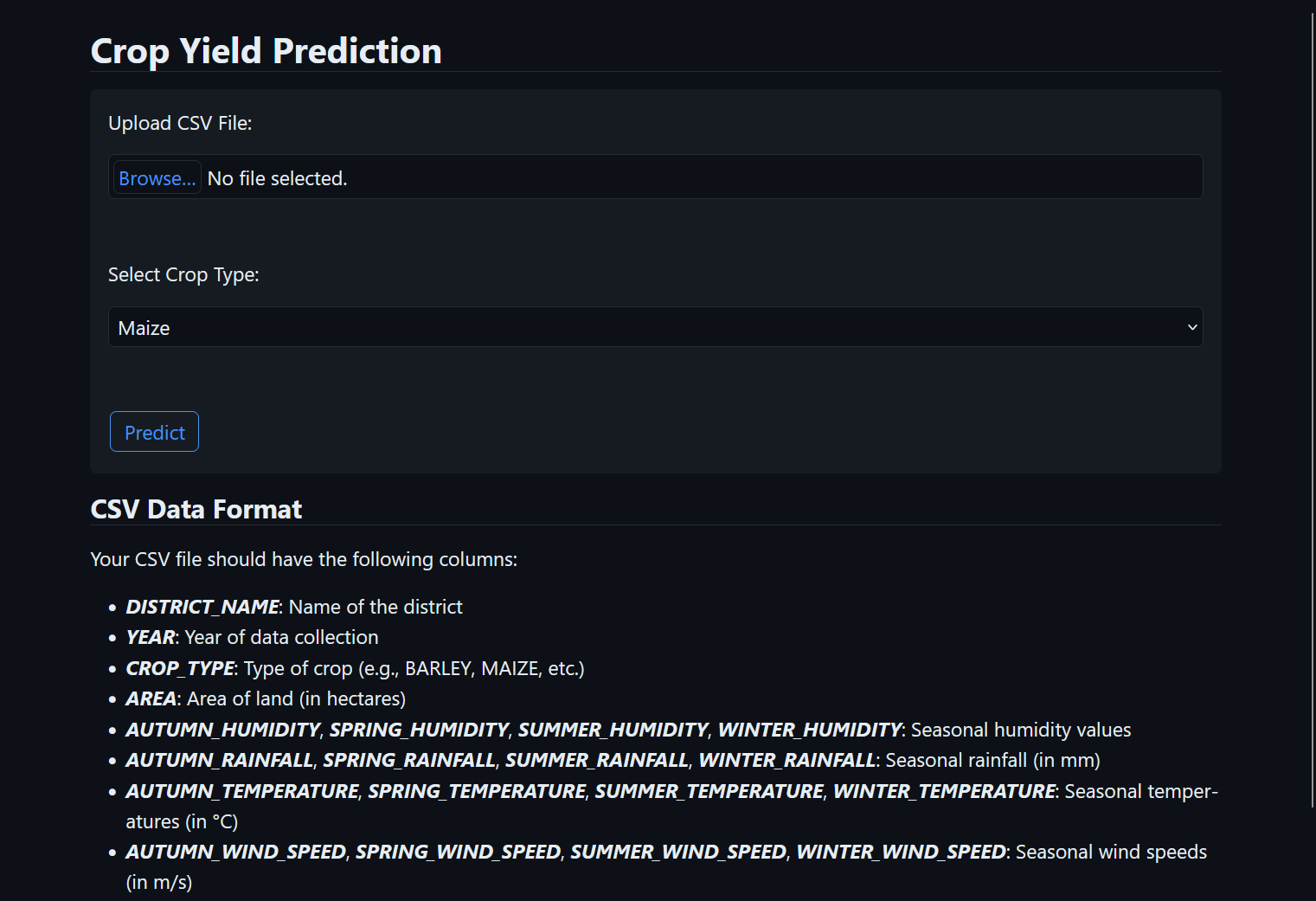 Crop Yield Predictor